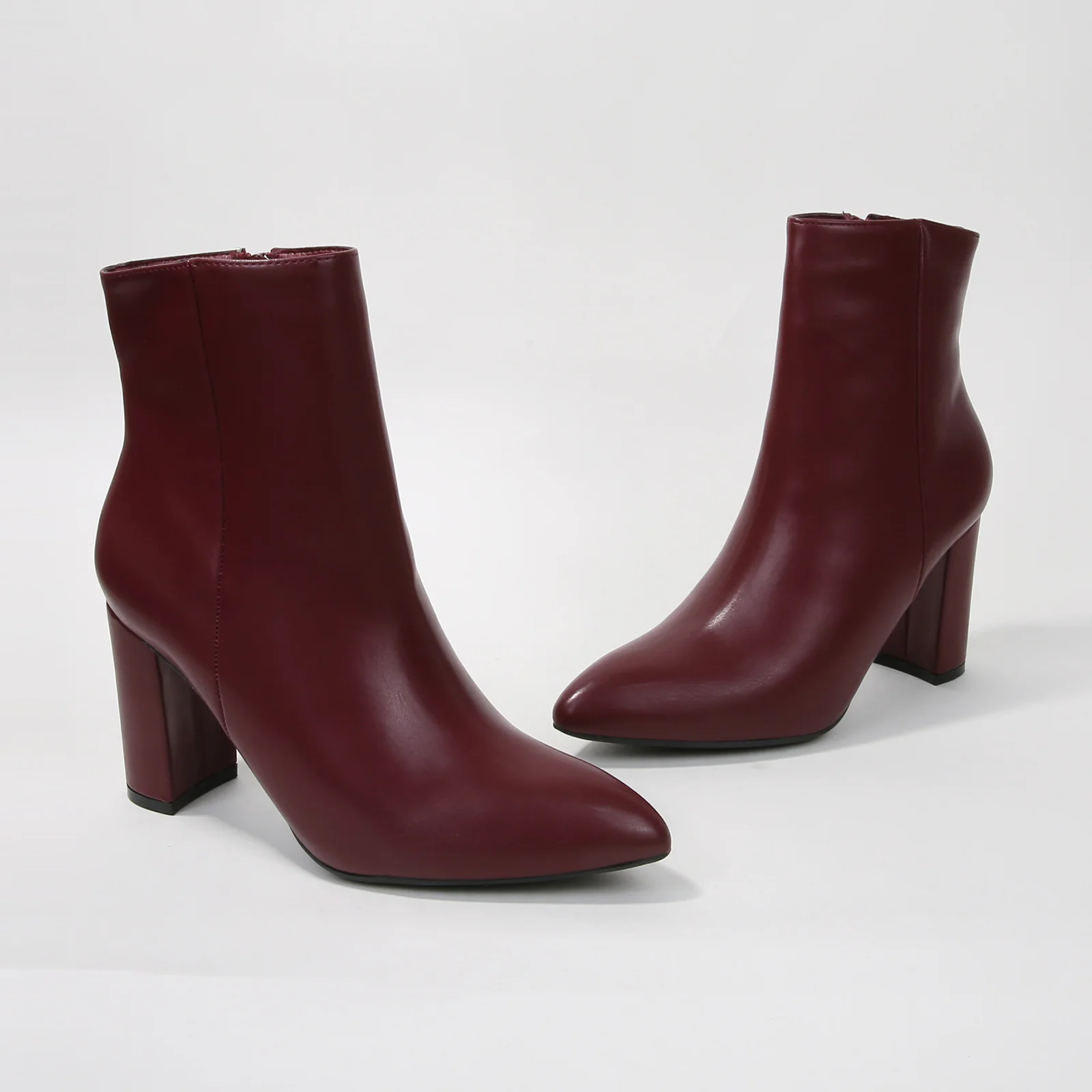Sara Pointed Block Heel Ankle Boots - Image 12