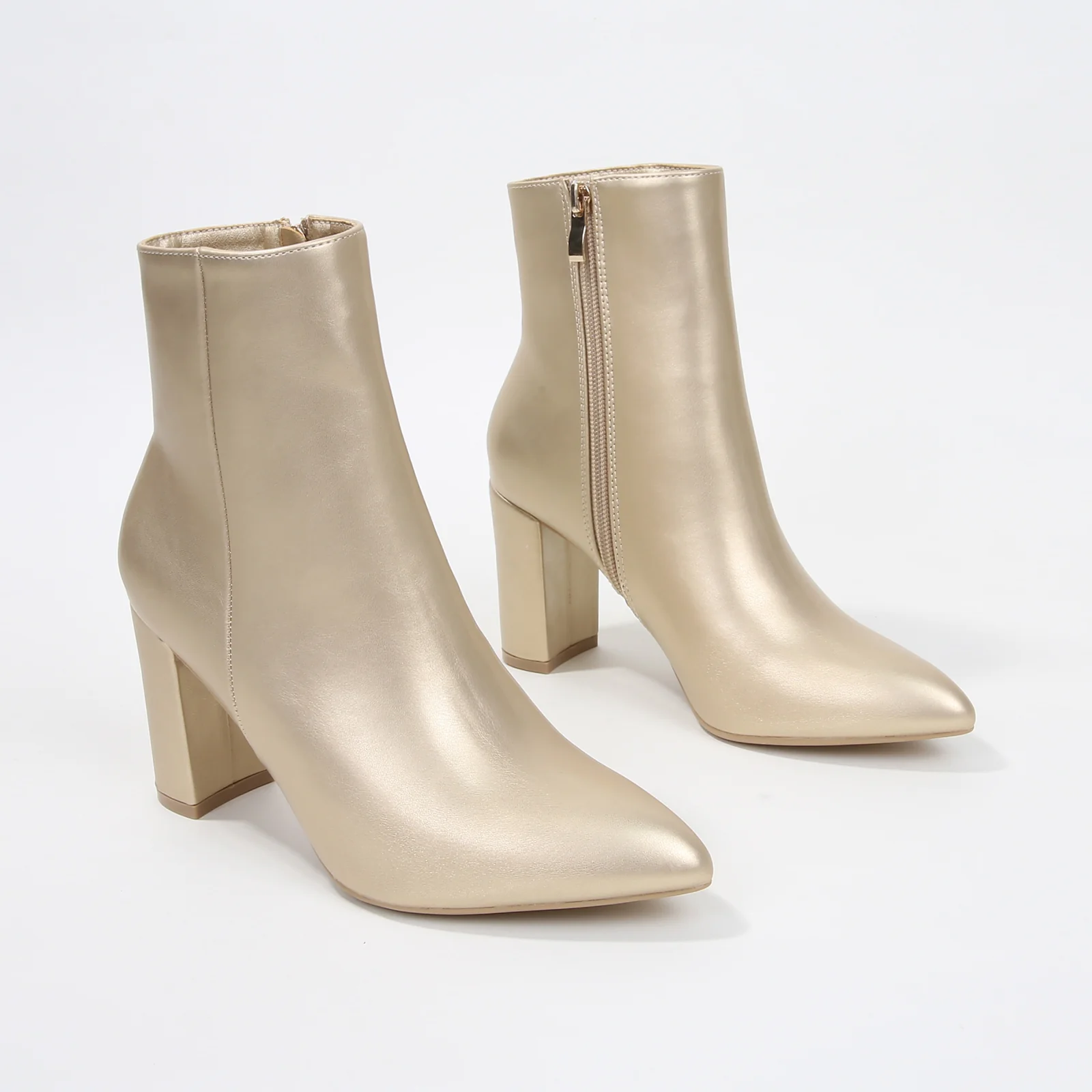 Sara Pointed Block Heel Ankle Boots - Image 17