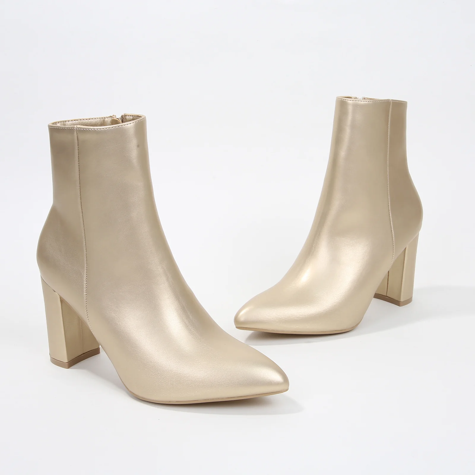 Sara Pointed Block Heel Ankle Boots - Image 18