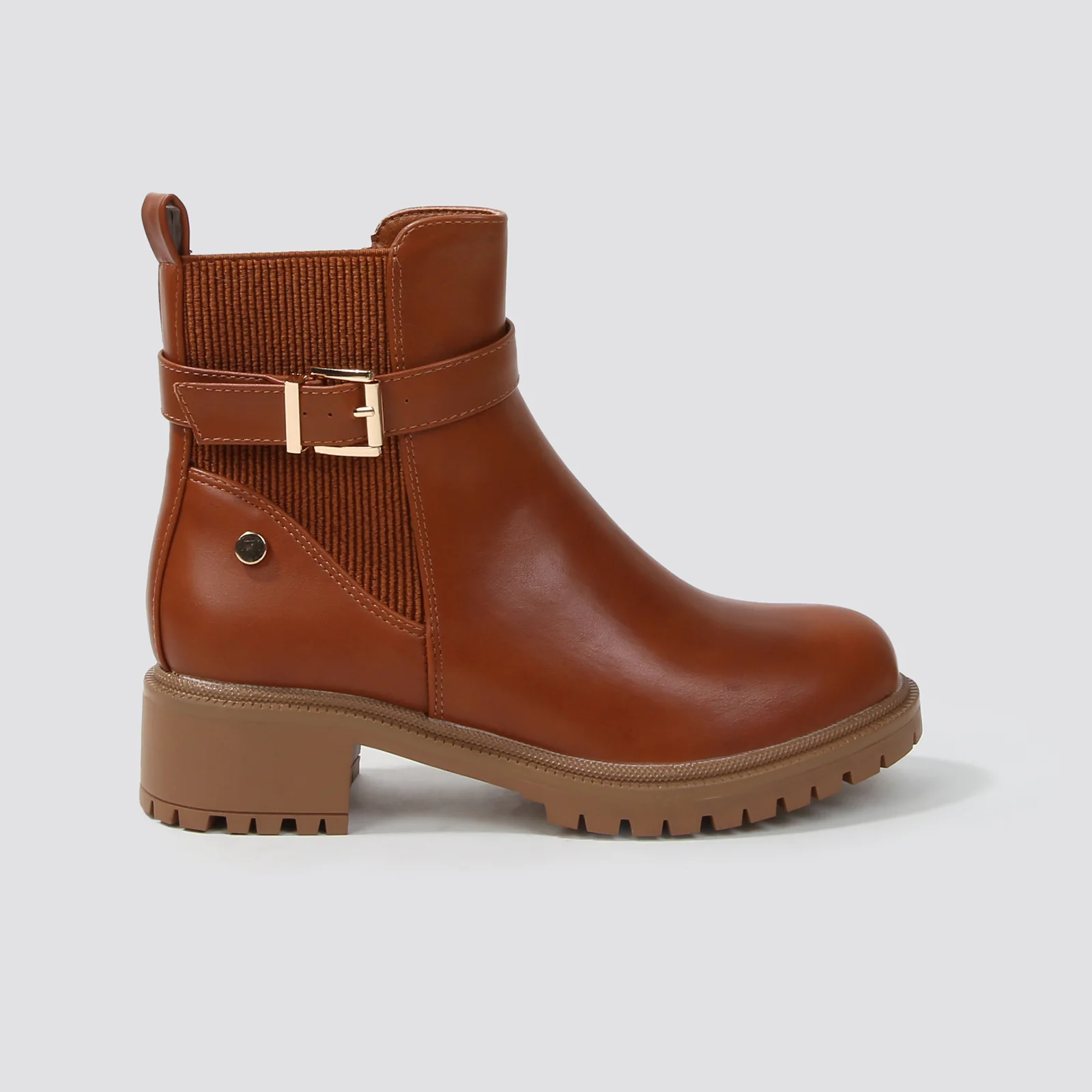 Shane Faux Leather Ankle Chelsea Boots with Buckle Strap Detail - Image 12