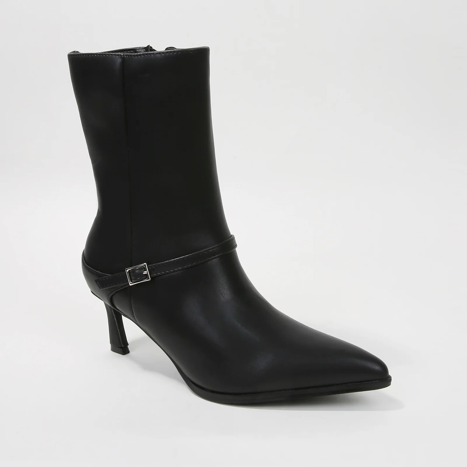 Terry Mid-Calf Boots with Buckle Strap Detail - Image 11
