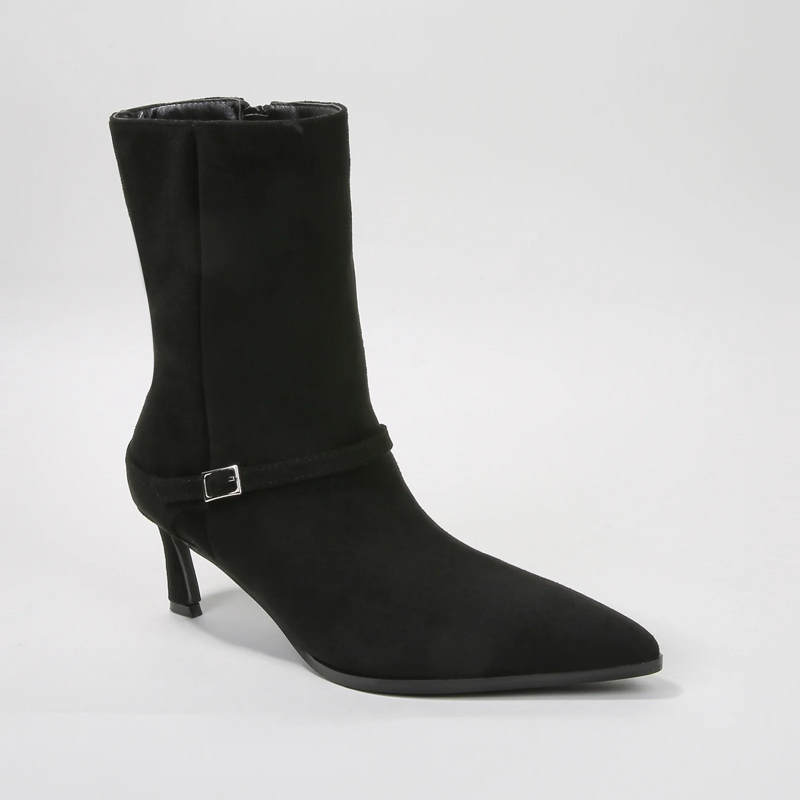 Terry Mid-Calf Boots with Buckle Strap Detail - Image 6