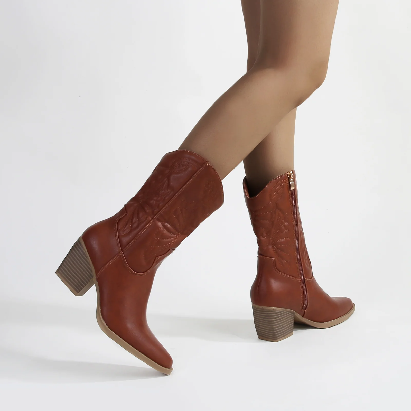 Texas Classic Embroidered Cowboy Boots - Image 5