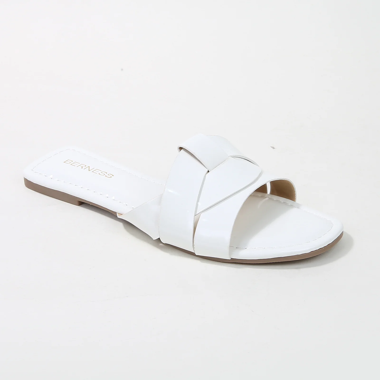 Topaz Glossy Patent Braided Slide Sandals - Image 16