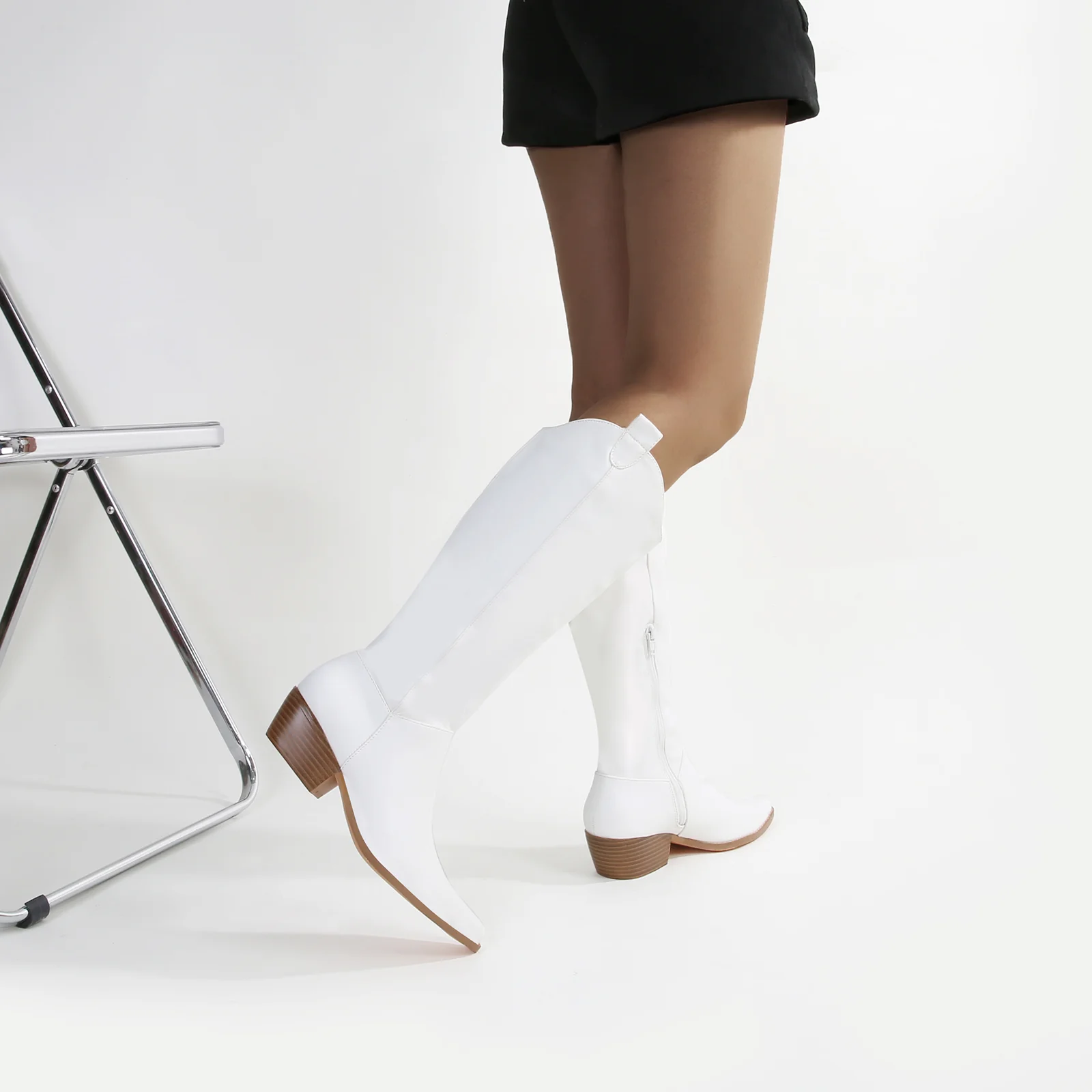 Vanessa Minimalist Mid-Calf Western Boots - Image 12