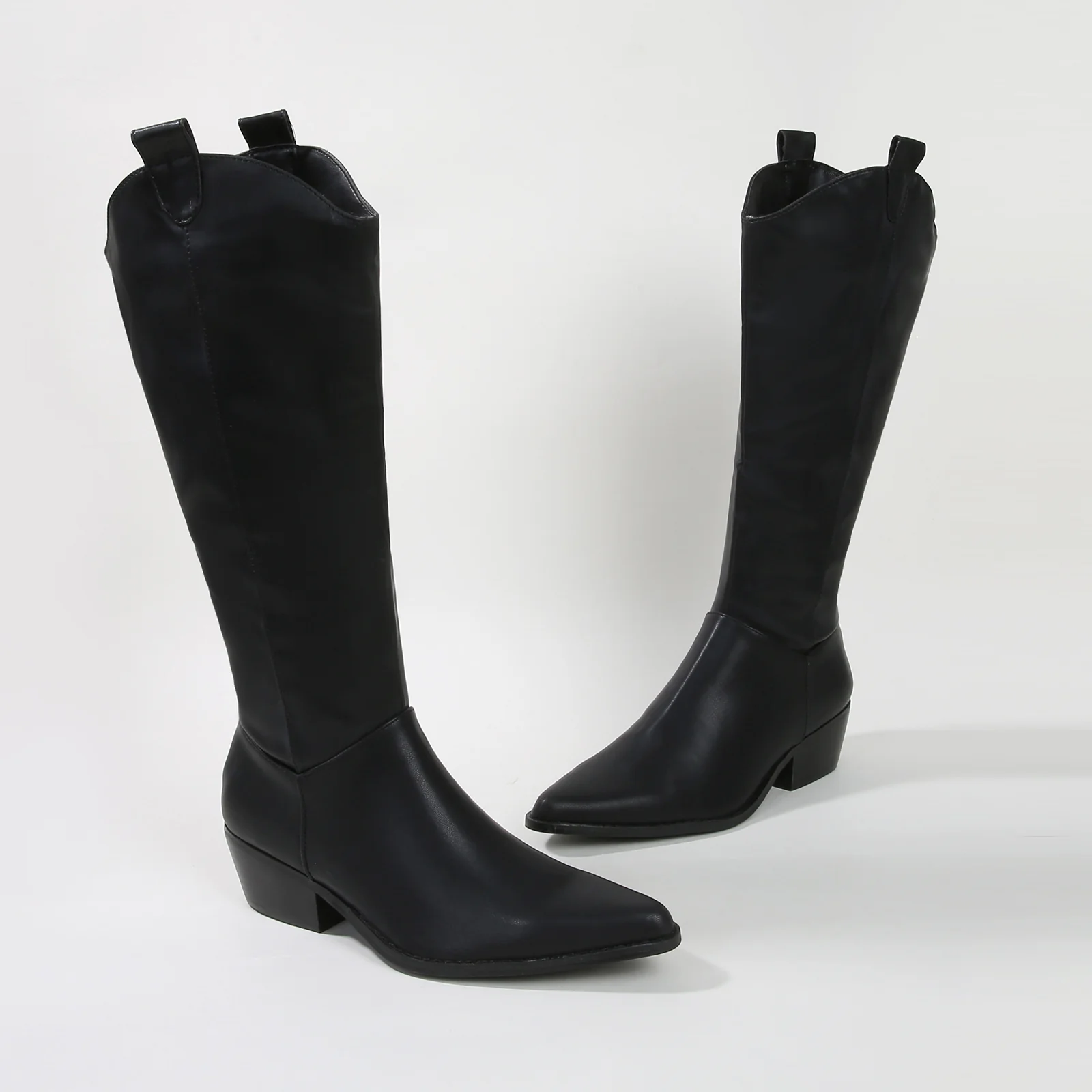 Vanessa Minimalist Mid-Calf Western Boots - Image 4