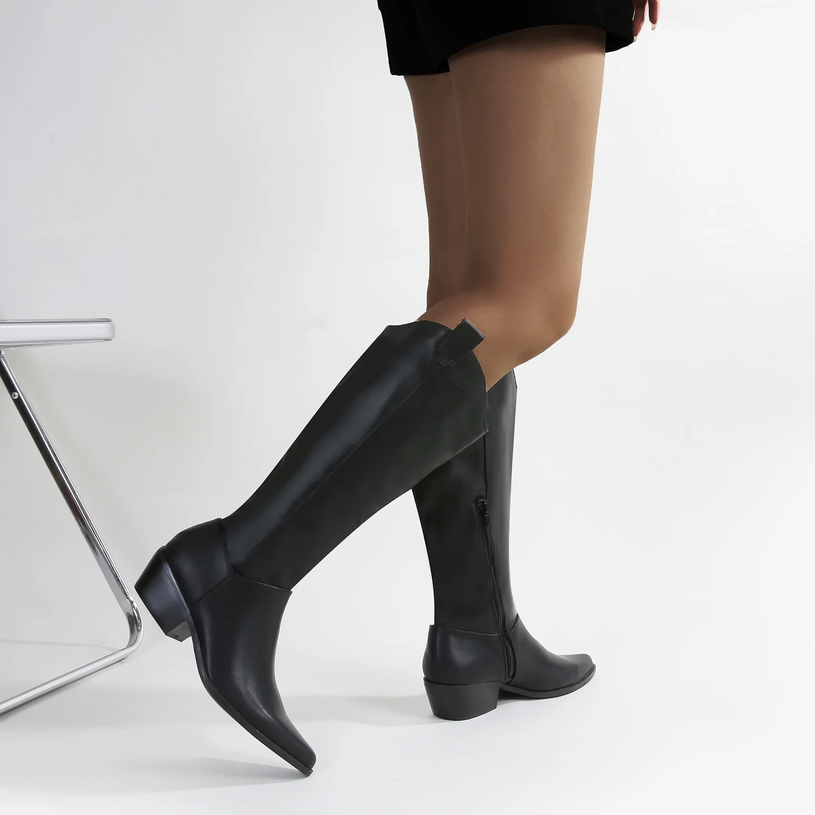 Vanessa Minimalist Mid-Calf Western Boots - Image 6