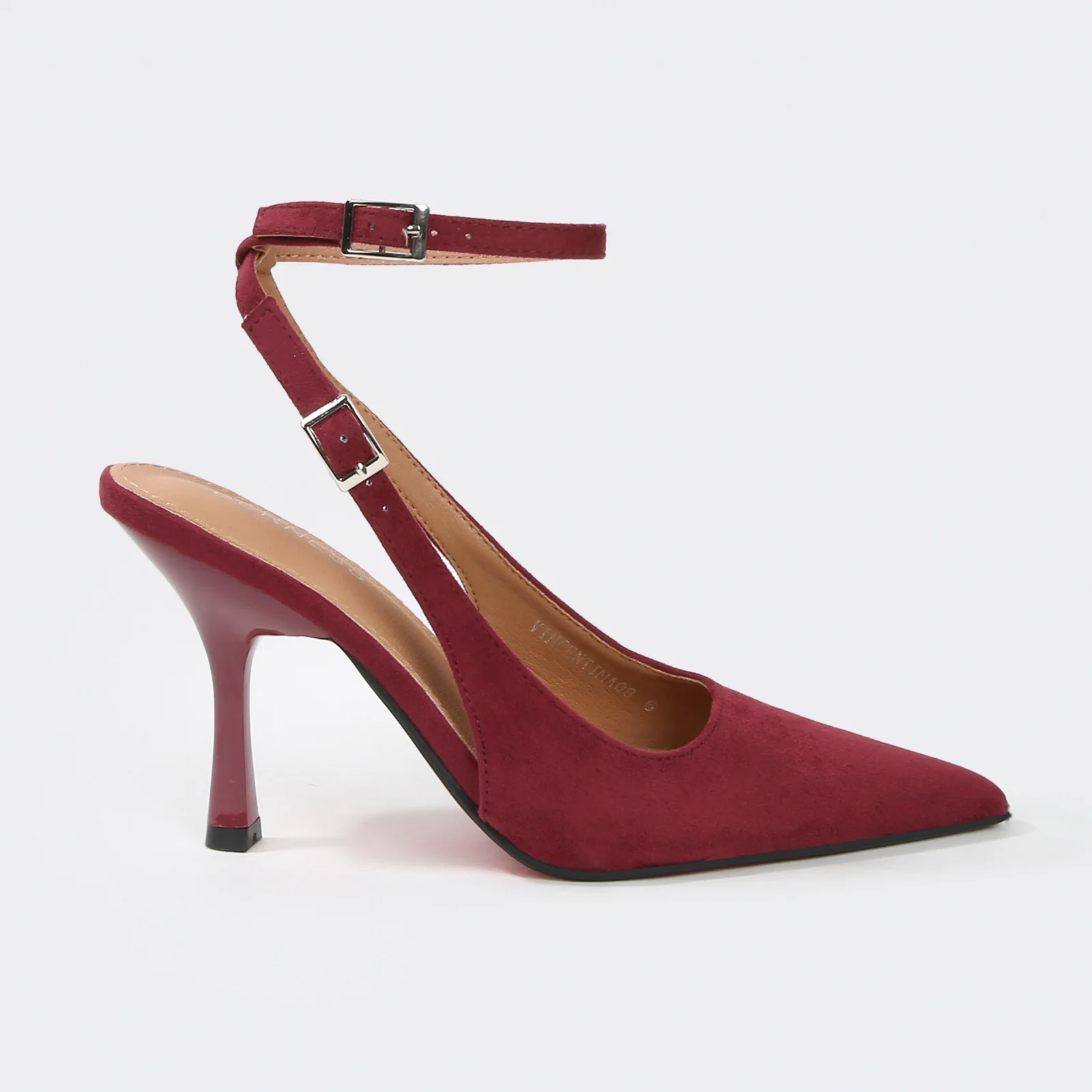 Vincentina Faux Suede Ankle Strap Slingback Heels - Image 7